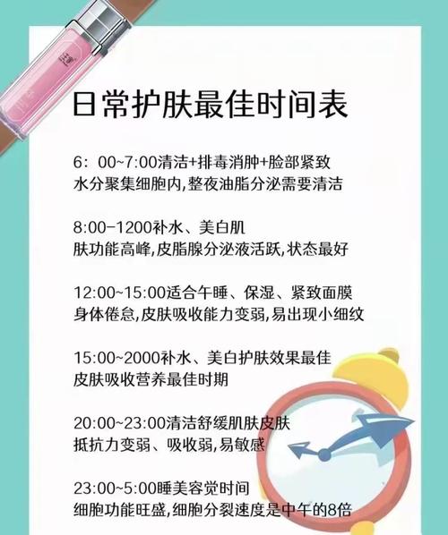 普及贴：美容护肤的最佳时间(肌膚時間美容護膚)