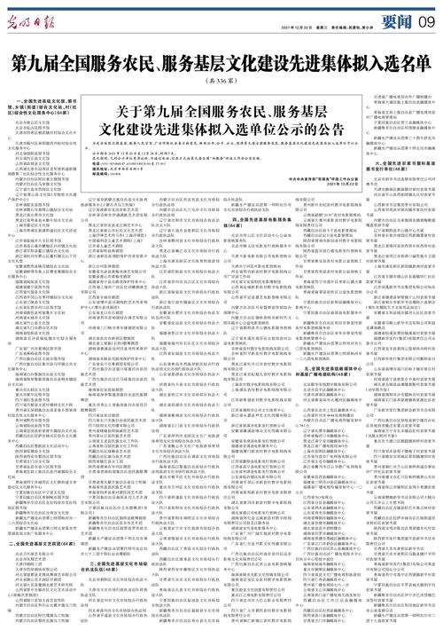 重庆9家单位获奖！第九届全国服务农民、服务基层文化建设先进集体评选结果公布(基層先進集體被評為)