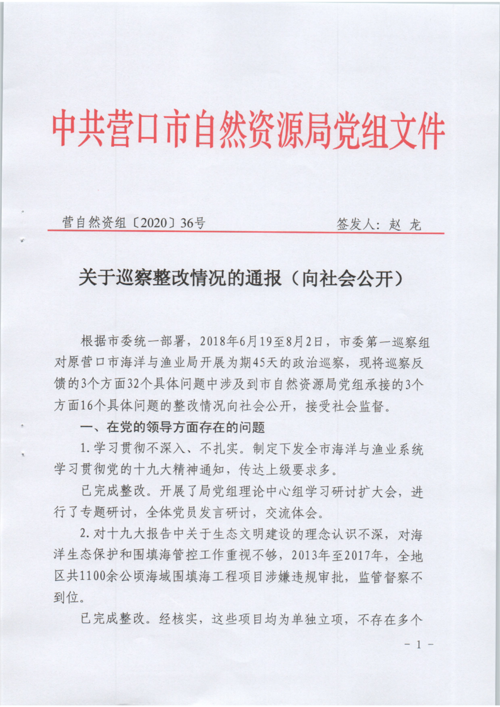 中共齐河县委关于巡视整改进展情况的通报(整改全縣巡視)