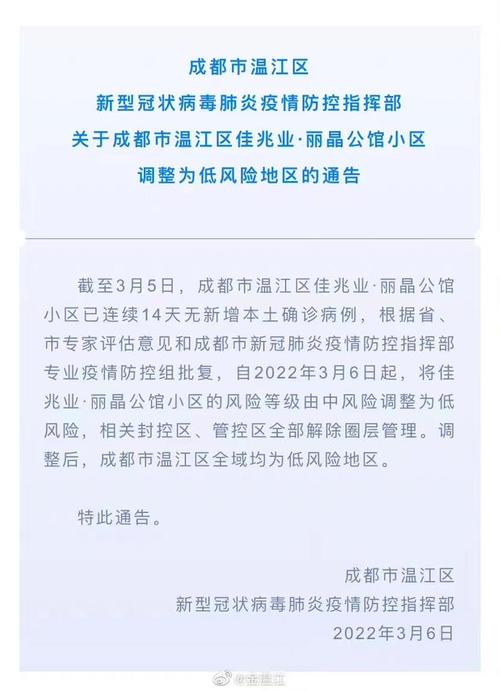 成都市9个区发布重要通告！这些区域疫情风险等级和临时管控措施有调整(疫情肺炎風險)