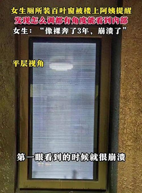 羞死了！女生厕所装百叶窗隐私全露后续:“裸奔”3年！女生崩溃了(隱私百葉窗女生)