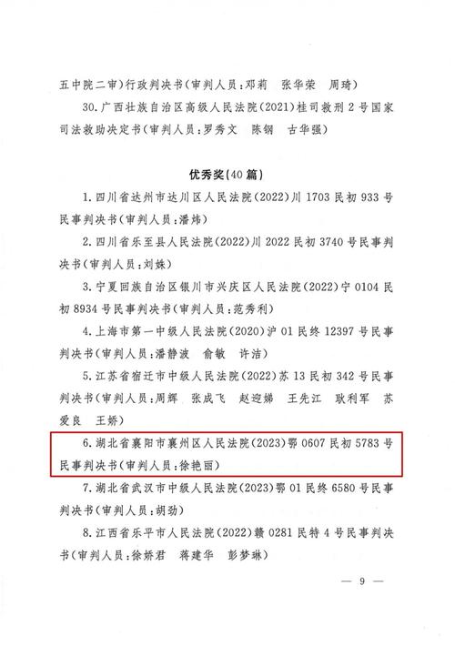 第四届全国法院“百篇优秀裁判文书”“百场优秀庭审”获奖名单公示（附名单）(人民法院民初最高人民法院)